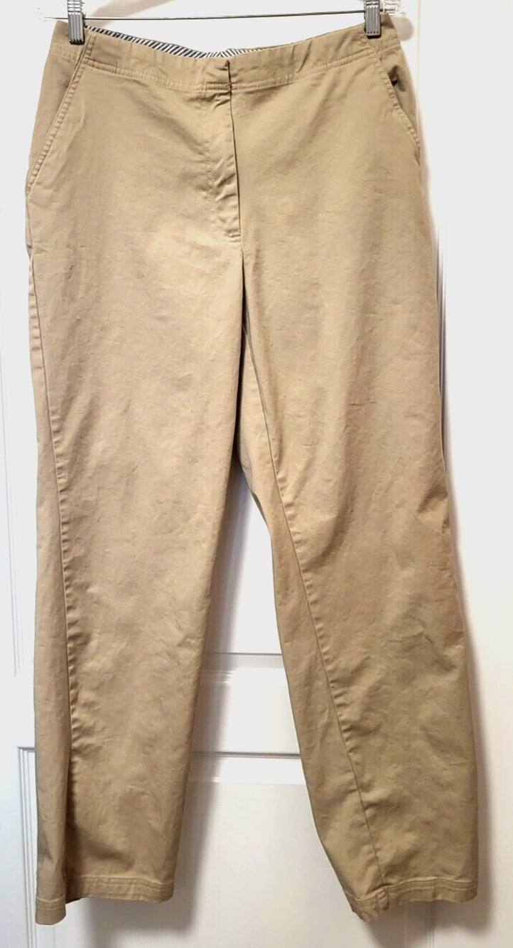 DUCK HEAD Khaki Pants Flat Front 2 Pockets Womens 12 Tall Made in Egypt NWT